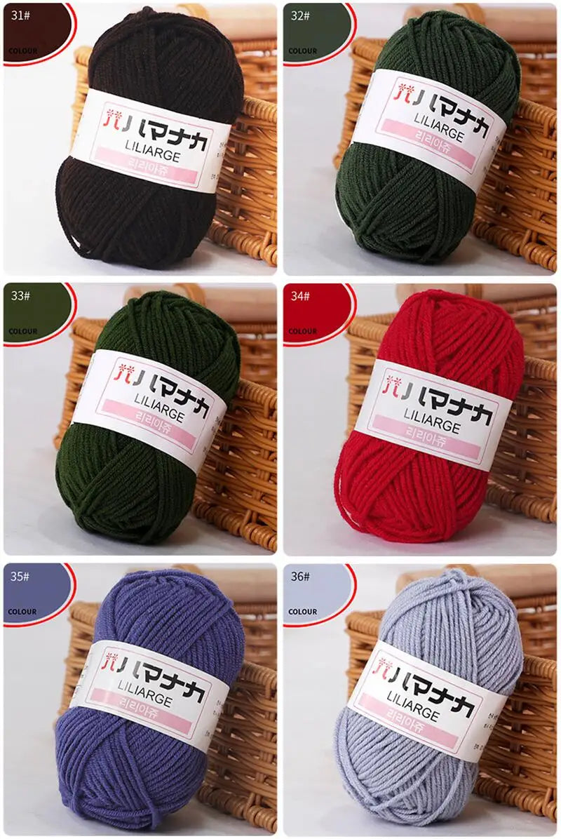 25G Baby Milk Sweet Soft Cotton Knitting Wool Yarn Thick Fiber Yarn Velvet Yarn Hand Knitting Wool Crochet Yarn for DIY Sweate