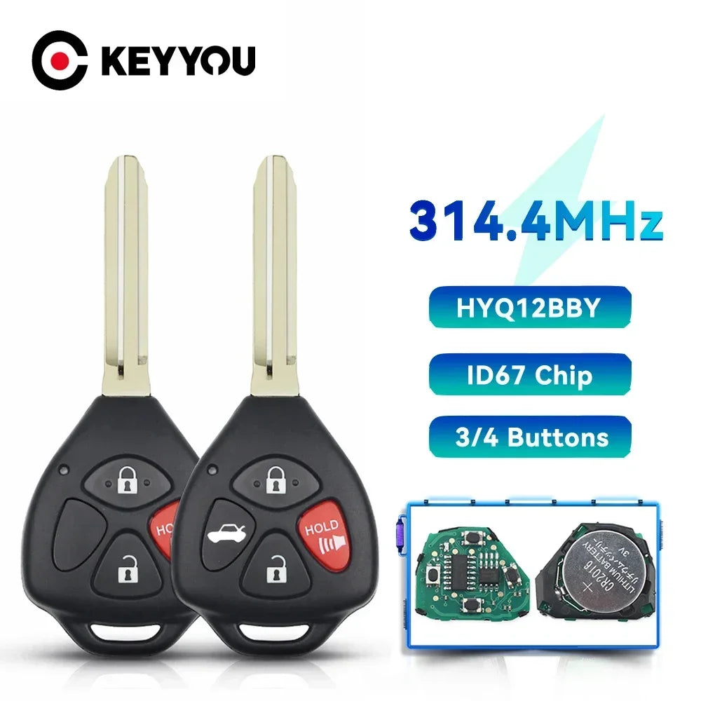 KEYYOU For Toyota Camry Avalon Corolla Matrix RAV4 Yaris Venza tC/xA/xB/xC HyQ12BBY 314.4Mhz ID67 Car Remote Key