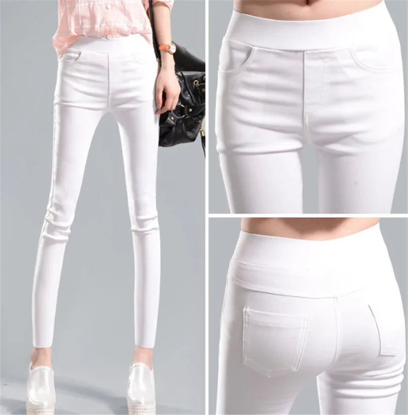 Women Summer Elastic Casual Stretch Skinny Leggings Slim Pencil Pants