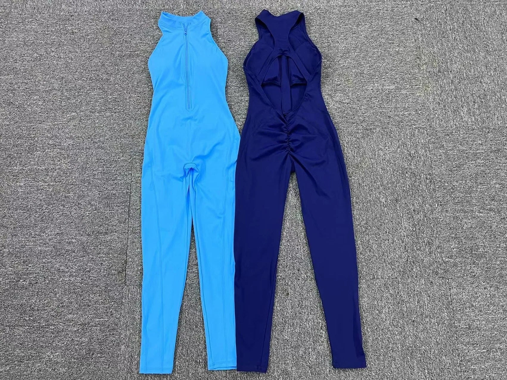 Sexy Hollow Backless Scrunch Sporty Jumpsuit Raises Butt Woman Gym Set One Piece Sport Suit Sleeveless Zip Yoga Fitness Overalls