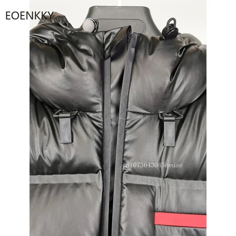 EOENKKY Couples Fashion Hooded Down Jacket Men's Short Bread Jacket Women's Casual Top Coat 1: 1 High Quality Winter Down Jacket