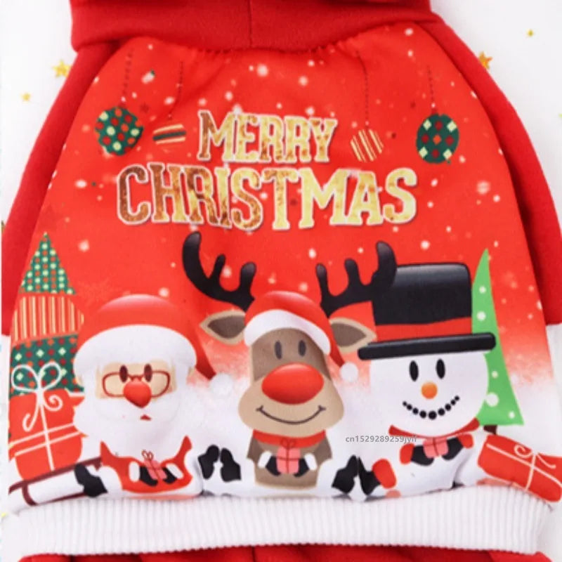 Christmas Pet Clothes Dog Hoodies Autumn Winter Warm Coat for Small Medium Dogs Jacket Sweater Puppy French Bulldog Clothing