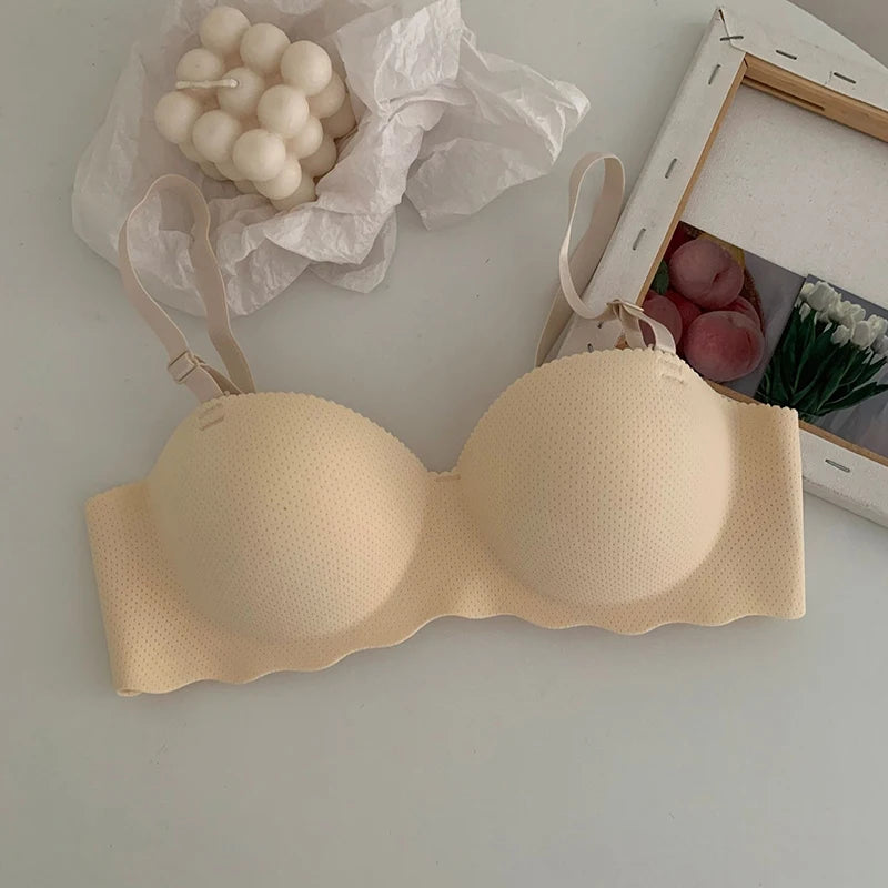 1Pc Seamless Underwear Sexy Gathered Bras Solid Color Lingerie Soft Comfortable Underwear Women's Intimates