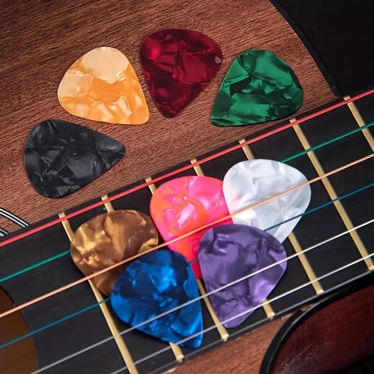 Elevate your music experience:Premium capo with tuner, 10picks (random colors), and holder.Fast, accurate tuning for any guitar!