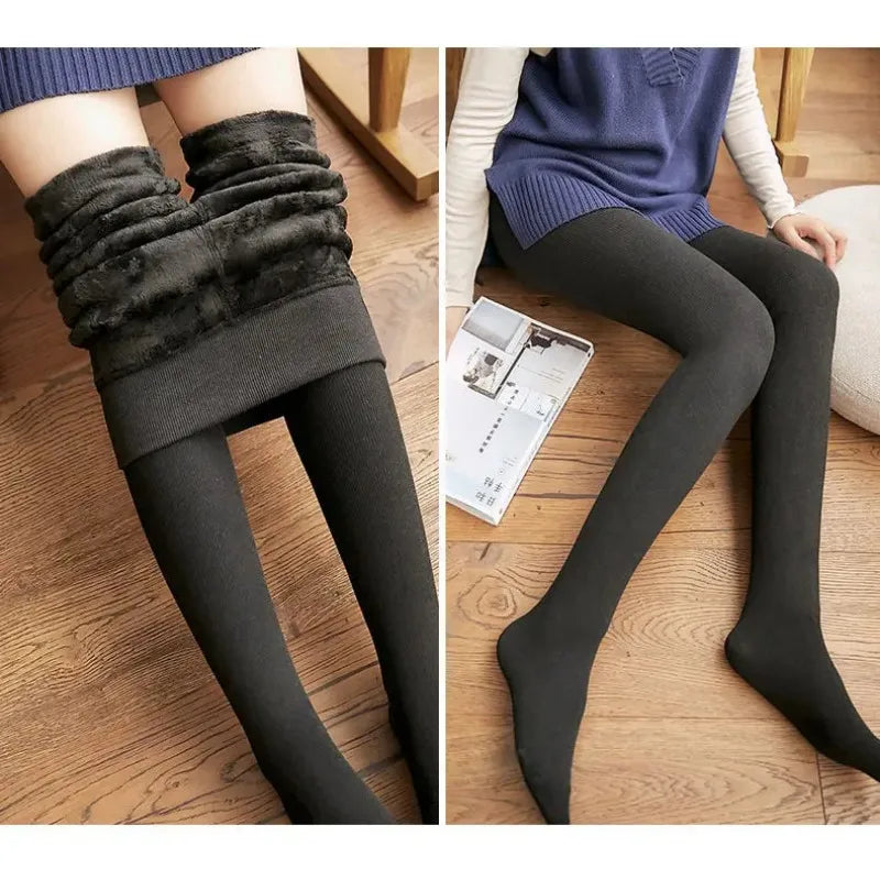 Women Winter Warm Leggings Thick Trousers Warm Fleece Plus Size Long Thicken Pants Fashion Casual Soild Color Leggings