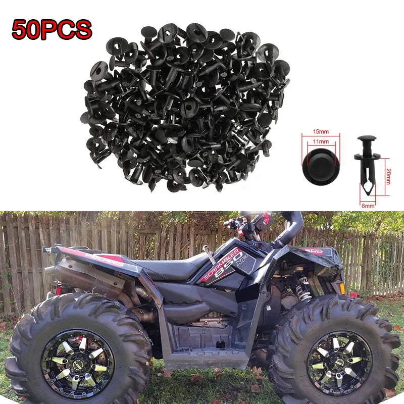 50pcs ATV UTV Plastic Rivets Body Rivet 7661855 293105230 For Polaris Sportsman 550 850 RZR 570 800 Can-Am Ranger Trail