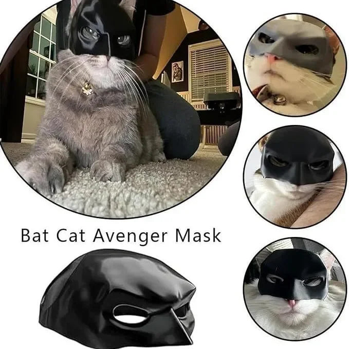 Black Bat Cat Avenger Mask Cat Face Cushion Bat Cosplay Hat Halloween Atmosphere Prop Plastic Black Make-up Half Mask Party