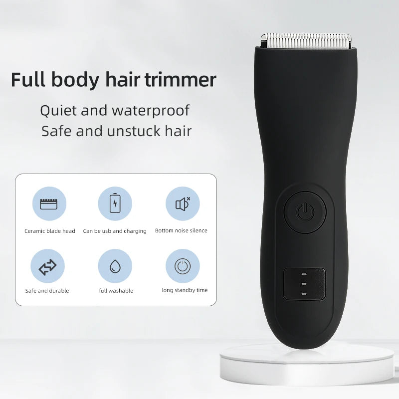 Mens Body Hair Trimmer for Men Balls Women Lady Shaver Hair Removal Bikini Trimmer Groin & Body Shaver Groomer  Arm Beard Razor