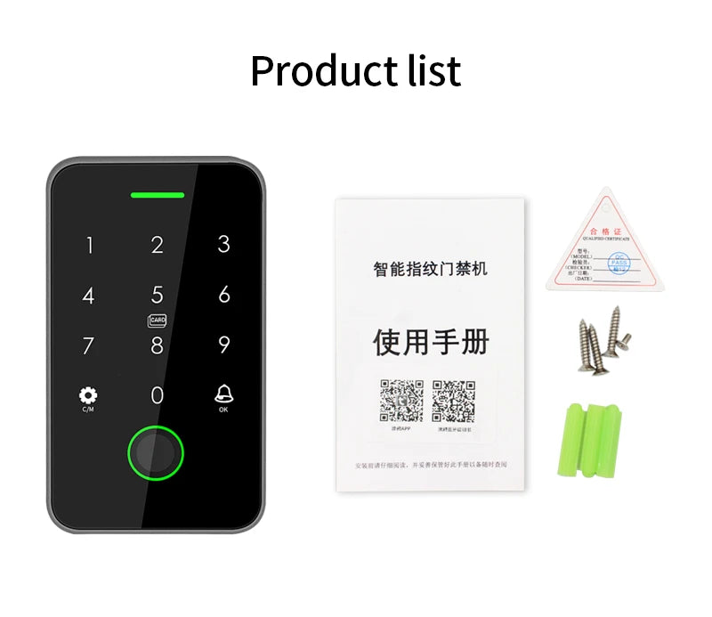 Dual RFID 125Khz+13.56MHz NFC Tuya Outdoor Fingerprint Access Control Keypad IP67 Waterproof Biometrics Door Opener with Gateway