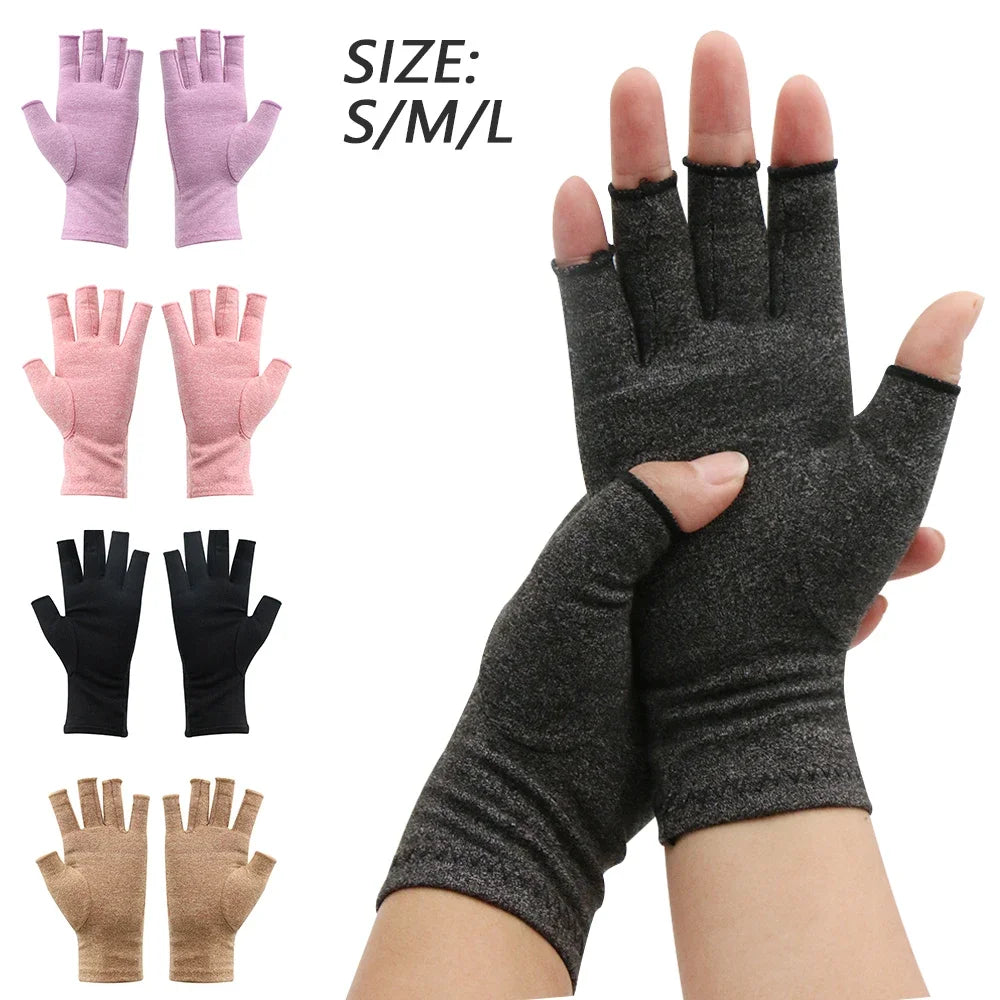 Compression Arthritis Gloves Wrist Support Therapy Wristband Half Finger Compression Gloves Joint Pain Relief Cycling Gloves