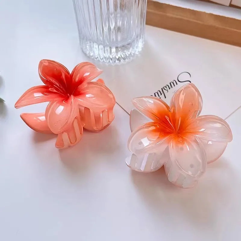 2024 New Fashion Women Flower Hair Clips Vacation Bohemia Egg Flower Hair Clips Barrettes Girls Large Hairpins Hair Accessories