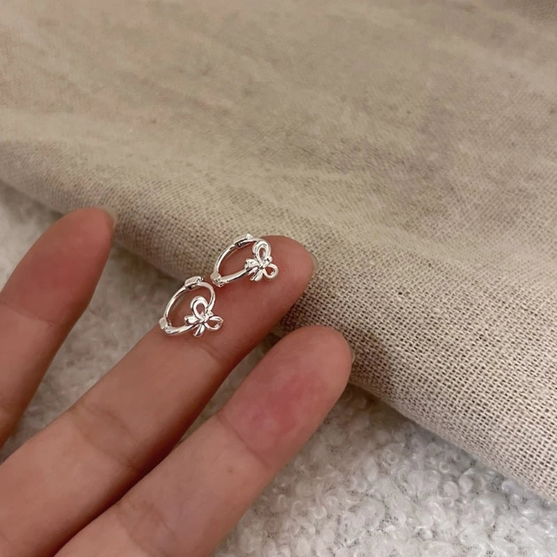 Bowknot Studs Earrings Ear Piercing Jewelry Accessory Stylish Bow Ear Pendant Jewelry for Fashion Enthusiasts