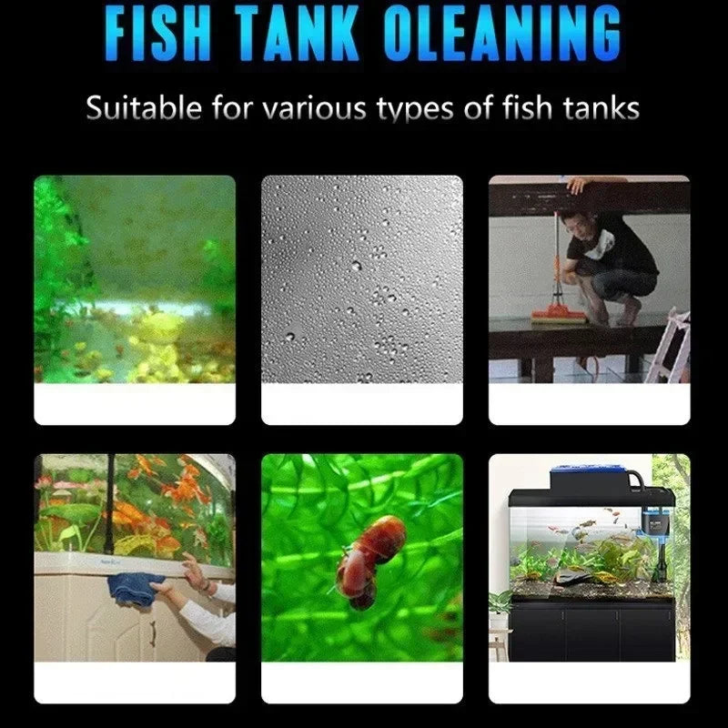 Aquarium Double-sided Cleaning Brush Fish Tank Magnetic Glass Cleaner Brushes Remove Moss Brushes