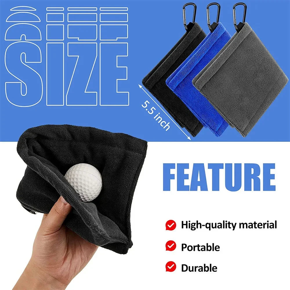 1PC Golf Ball Cleaning Towel Club Towel Outdoor Hook Towel Microfiber Velvet Outdoor Convenient Hhanging Waist Sports Club Cloth