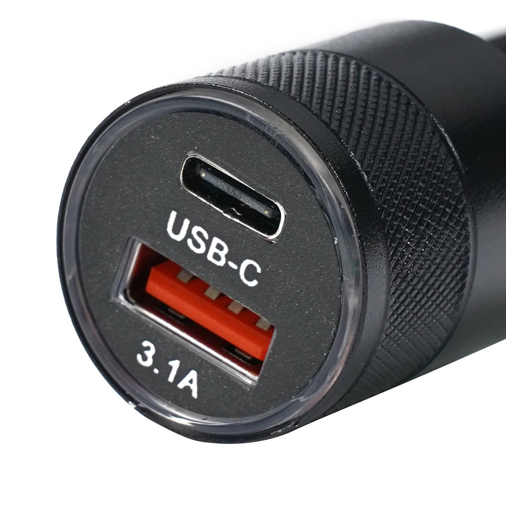 65W Quick Charge 3.0 Car Charger Cigarette Lighter Adapter USB Type C Fast Chargin Socket Power Outlet Interior Replacement Part