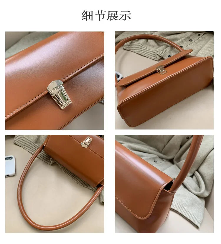 2024 Popular Retro Niche Baguette Shoulder Bag French Bag Western Style Portable New Tide Fashion Handbag Armpit Women's Bag