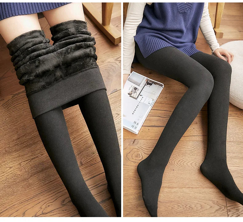 Women Winter Warm Leggings Thick Trousers Warm Fleece Plus Size Long Thicken Pants Fashion Casual Soild Color Leggings