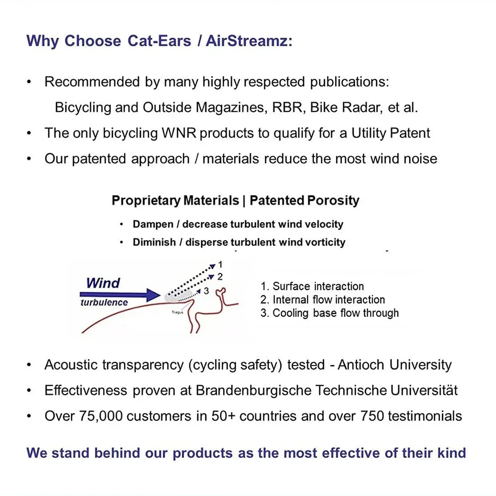 Cat-Ears AirStreamz Cycling Wind Noise Reducer