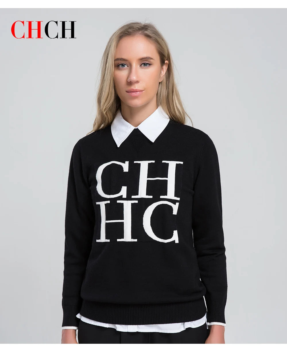 CHCH 2024 New Fashion Casual Women's Sweater Autumn Winter Classic Warm Female Pullover Knitwear Sweatshirt