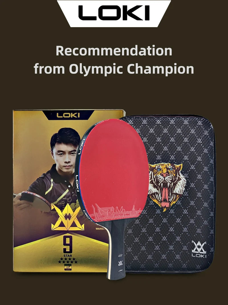 LOKI 9 Star Table Tennis Racket Professional 5+2 Carbon Ping Pong Paddle 6/7/8/9 Star Ultra Offensive with Sticky Rubbers