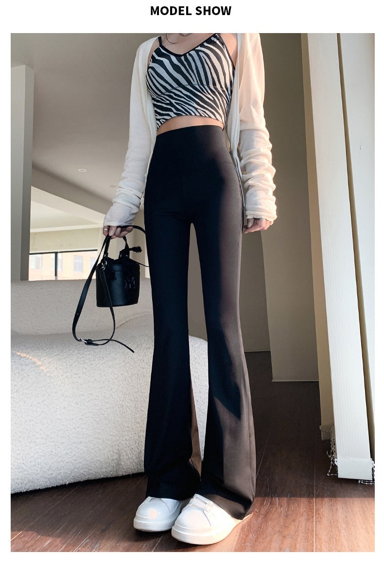 Women Flare Pants Slim High Waist Solid Sexy Shark Flare Pants Fashion Casual Streetwear Elastic Butt Lift Skinny Leggings