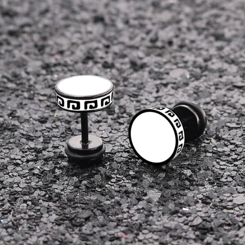 Unisex Barbell Titanium Steel Men Earrings Punk Anti Allergy Piercing Ear Stud Male Fashion Jewelry Best Gifts