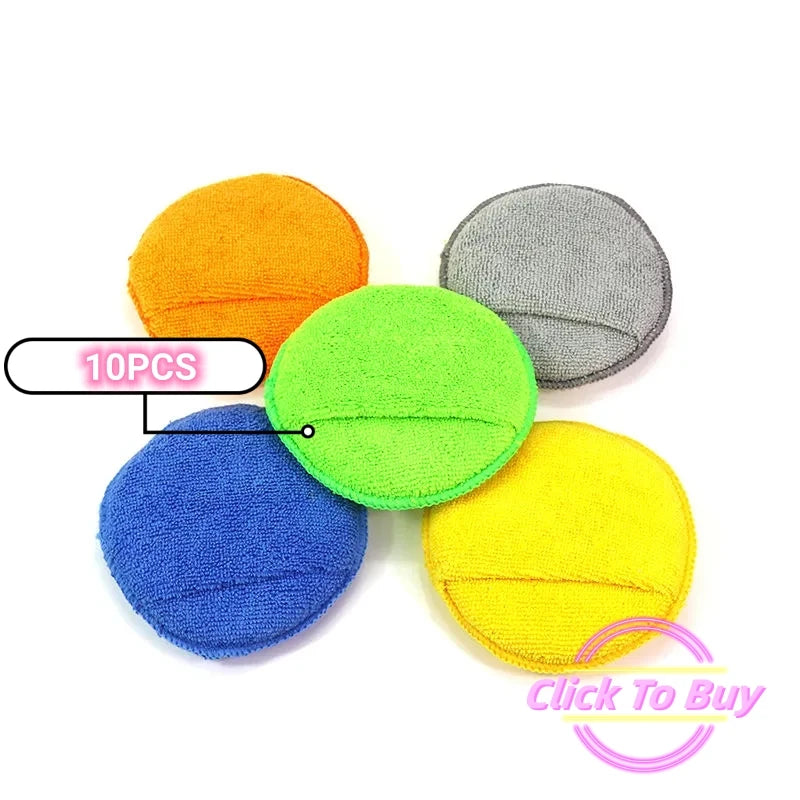 8PCS Microfibre Car Wax Applicator Pads Soft Auto Detailing Wax Sponge Rectangle Foam Car Paint Care Pad Polishing Auto Cleaning