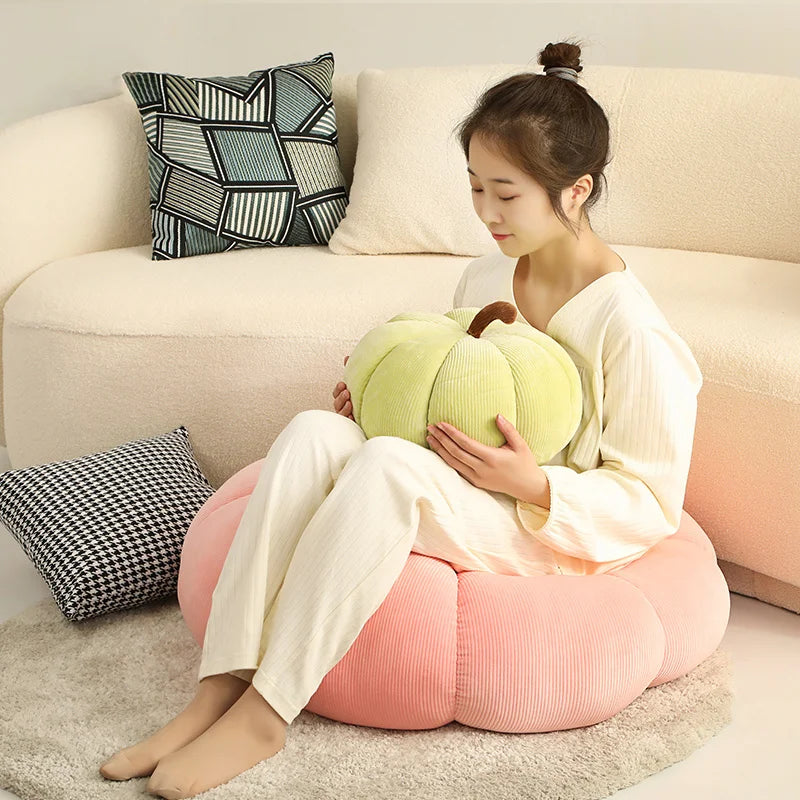 Kawaii Nordic Halloween Pumpkin Plush Toy Plushie Soft Plant Stuffed Doll Holidays Props Decorative Throw Pillow for Kids