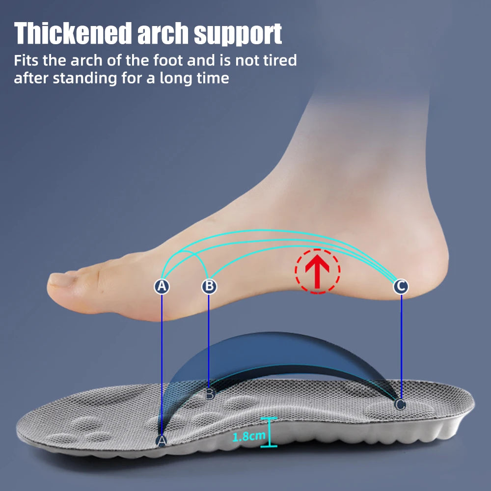 Latex Memory Foam Insoles for Women Men Soft Foot Support Shoe Pads Breathable Orthopedic Sport Insole Feet Care Insert Cushion