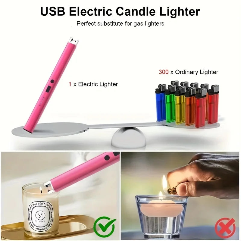 A USB rechargeable igniter, pulse ignition windproof design, soft neck suitable for candles, aromatherapy, outdoor camping