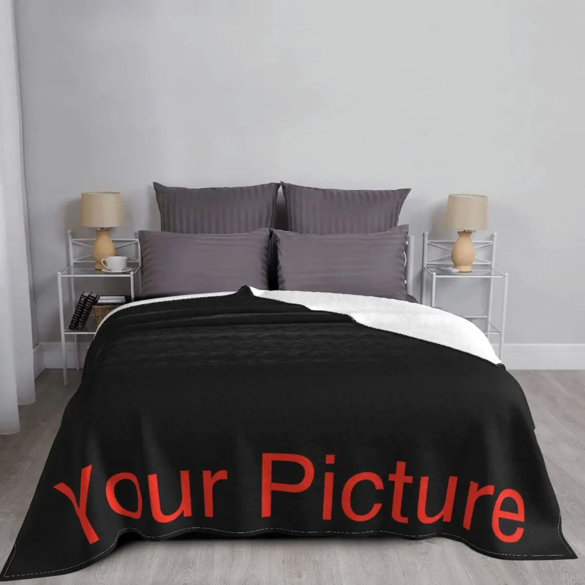 Your Picture Blanket Cover Coral Fleece Plush Customized DIY Print on Demand Dropshipping Warm Throw Blankets for Bed Bedspread