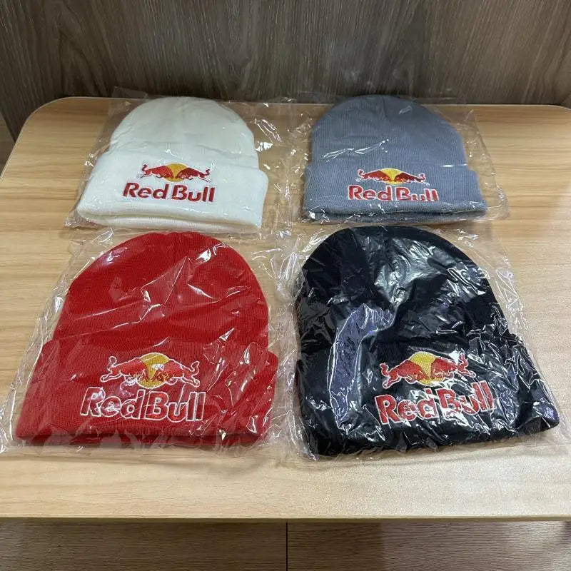 New Fashion 6 colors Red Bull High Quality Knitted Hat for Women and Men Casual Beanie Hat Cap Winter Soft Warm Caps Unisex