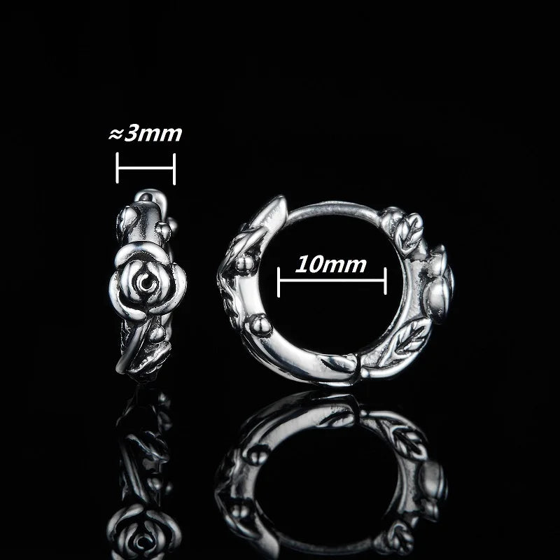 1Piece New Arrival Punk Vintage Small Hoop Earrings For Women Men Stainless Steel Multi-style Hip-hop Gothic Ear Jewelry Gifts