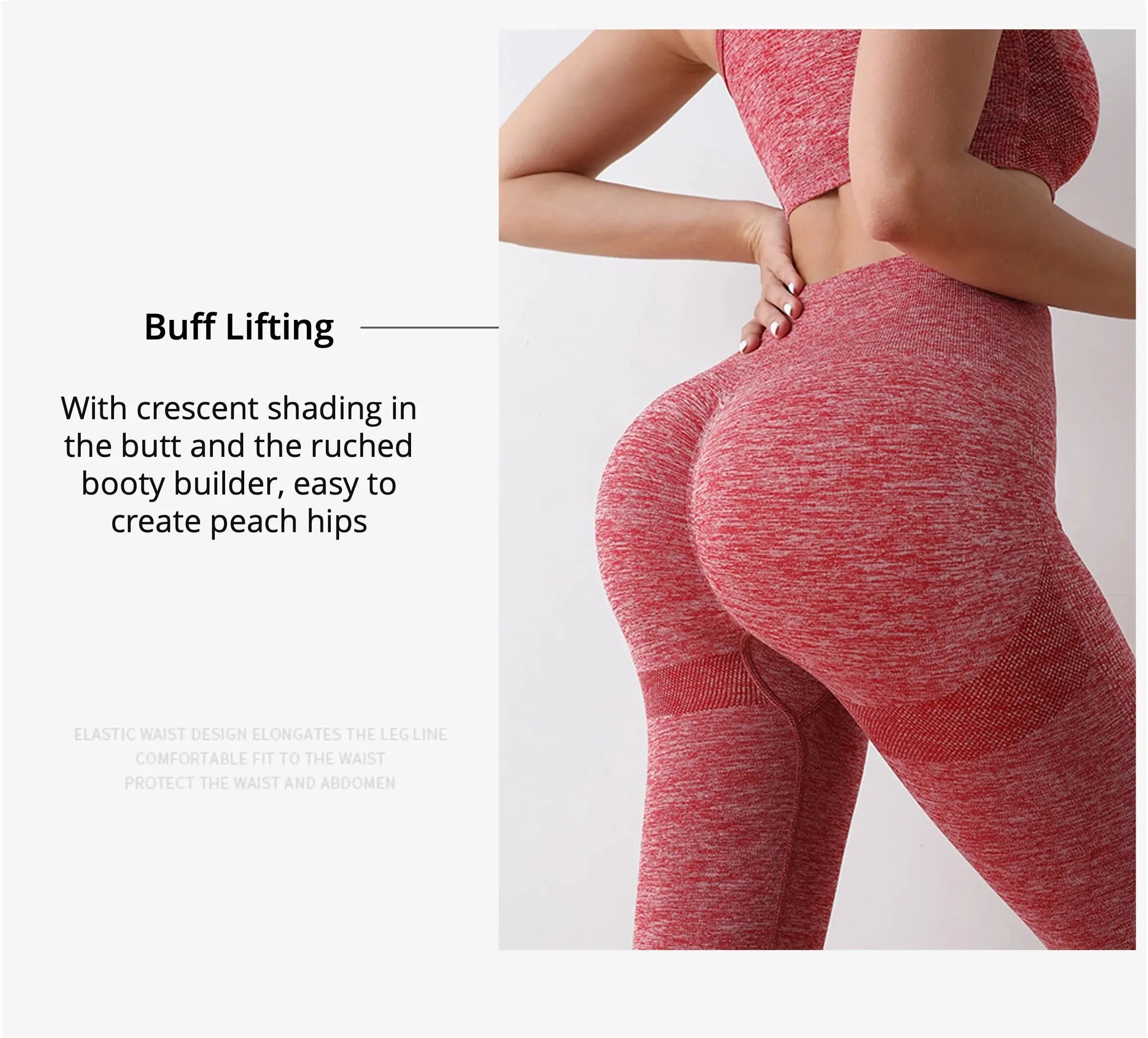 Women Butt Lifting Yoga Leggings Elastic Workout High Waist Tummy Control Ruched Booty Pants Seamless Gym Compression Tights