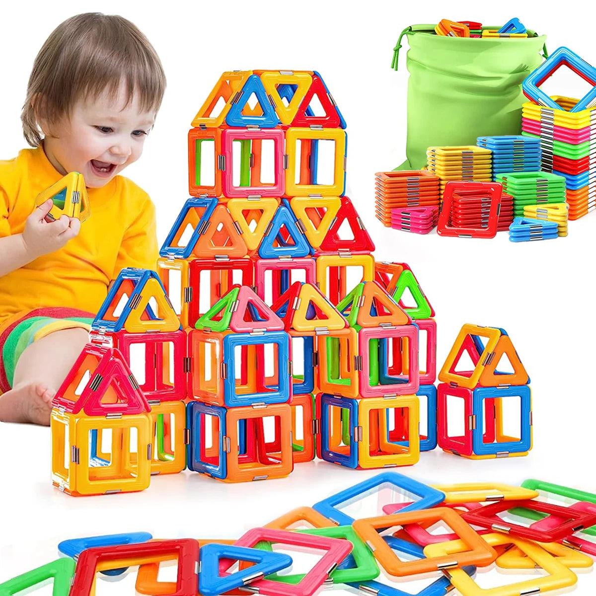 Magnetic Building Blocks Big Size STEM Toys Learning Educational Constructor Set Magnet Toys For Children Toys for Kids Gifts