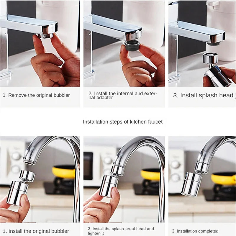 New 2 Mode Kitchen Faucet Spray Head Filter Adjustable 360° Rotary Splashback Tap Nozzle Bubbler Kitchen Sink Faucet Aerator