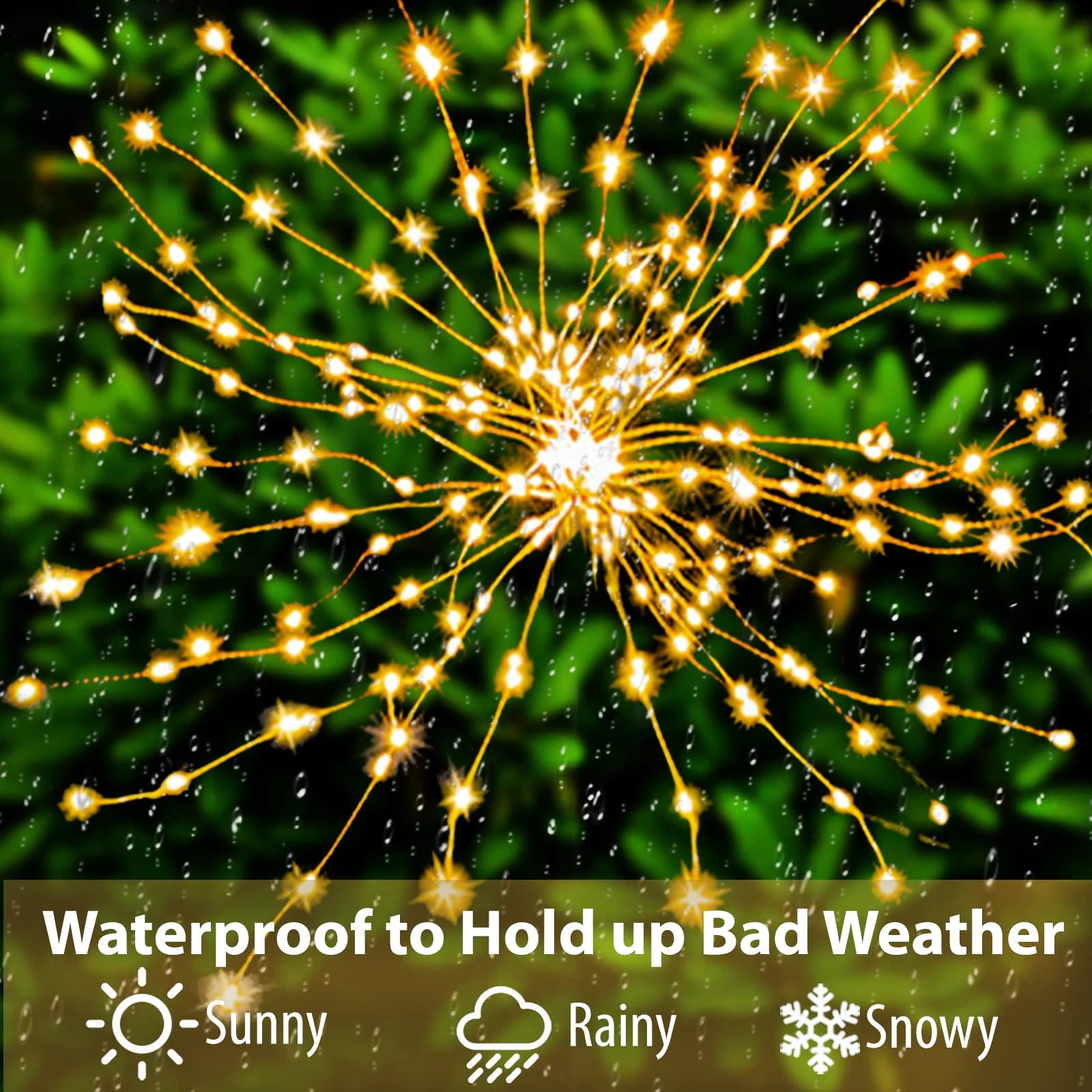 1pc Solar Powered String Lamp LED Solar Fireworks Lights Outdoor Dandelion Flash Fairy Lights for Garden Landscape Lawn Decor