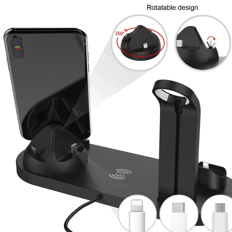 30W 7 in 1 Wireless Charger Stand Pad For iPhone 14 13 12 Pro Max Apple Watch Airpods Pro iWatch 8 7 Fast Charging Dock Station