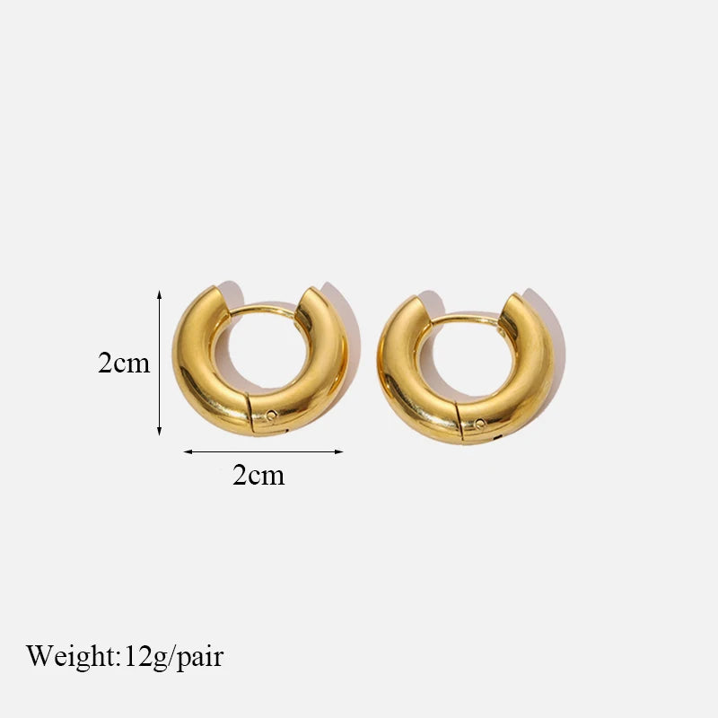 EILIECK 316L Stainless Steel Metal Hollow Hoop Huggie Earrings For Women High-quality Fashion Gold Color Ear Jewelry Accessories