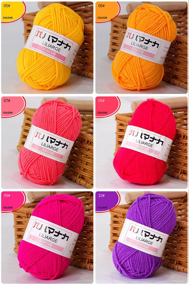 25G Baby Milk Sweet Soft Cotton Knitting Wool Yarn Thick Fiber Yarn Velvet Yarn Hand Knitting Wool Crochet Yarn for DIY Sweate