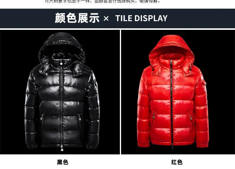 Fashion Waterproof Short Down Jacket Male Lightweight Snow ski Duck Down Parka High Quality Glossy Parka Winter Down Jacket Mens