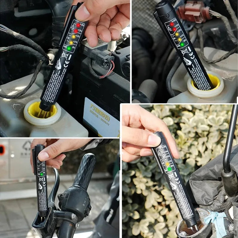 Car Brake Oil Detection Pen Nickel Plated Metal Probe Portable Automatic Brake Fluid Inspection Tools for DOT-3/4/5.1 Brake Oil