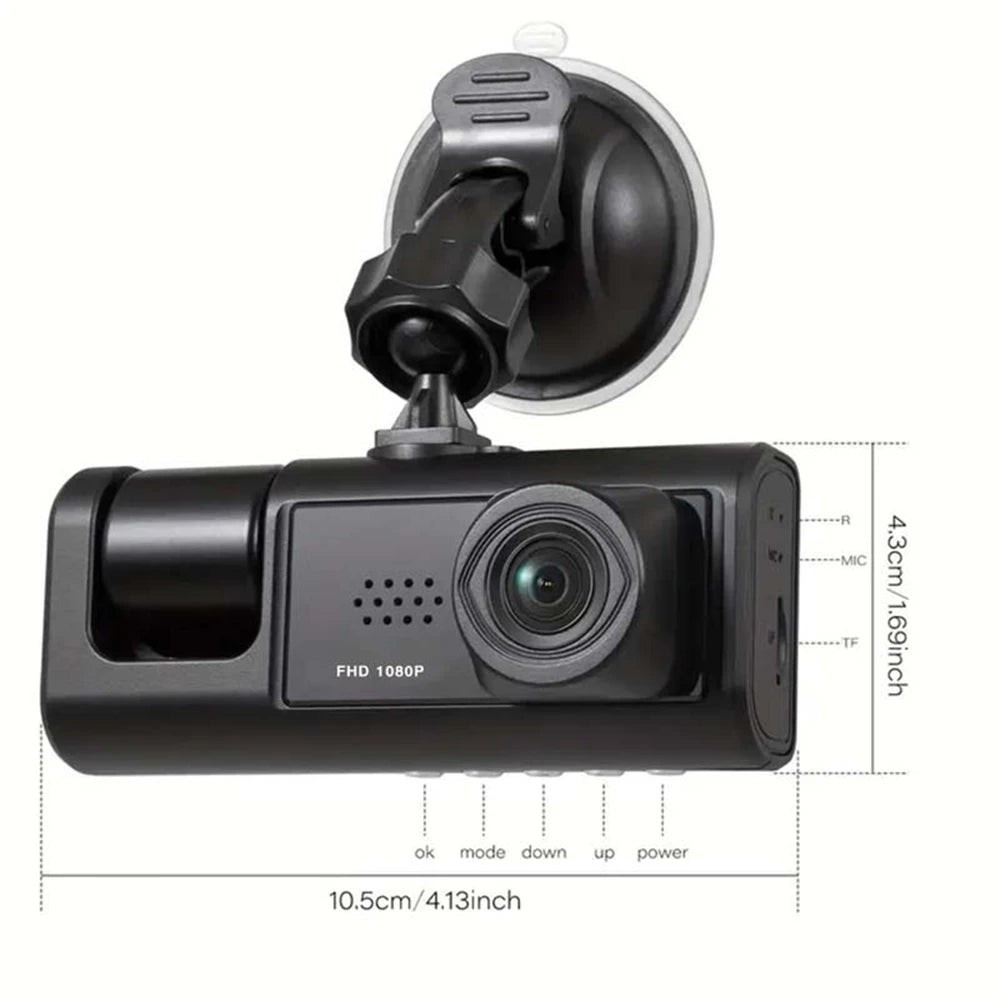 Dash Cam 1080P Car Video Recorder W/ IR Night Vision Loop Recording & 2