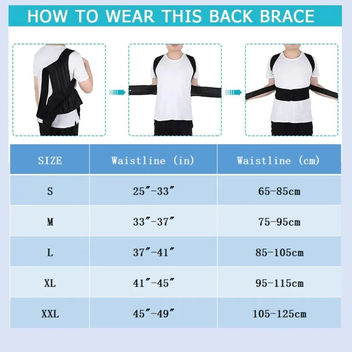 Back Brace Posture Corrector Back Lumbar Support Shoulder Posture Support for Improve Posture Provide Back Pain Relief Unisex