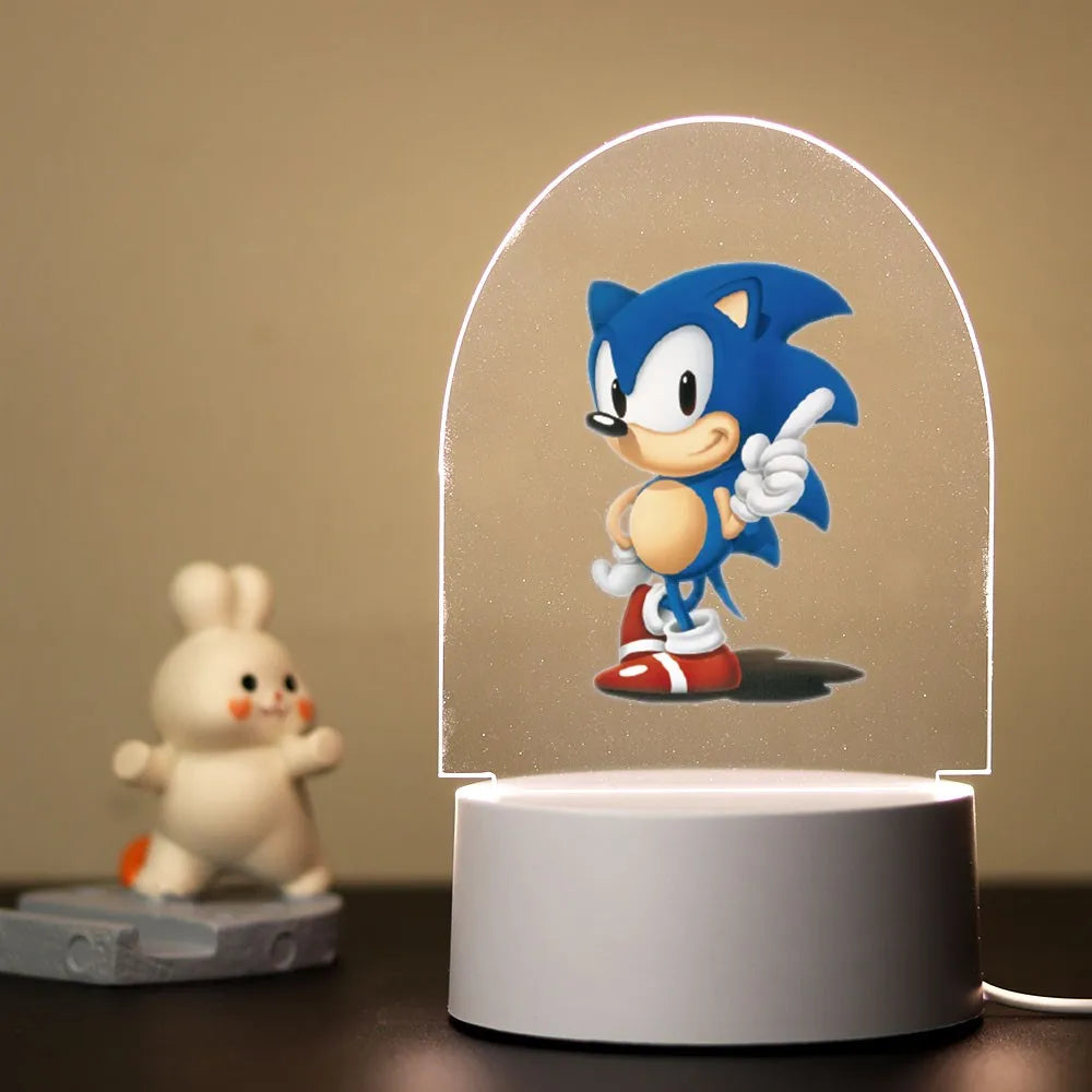 Print Sonic Illusion Night Lamp For Children Acrylic Table Lights With Game Room Decor the kids loves gift