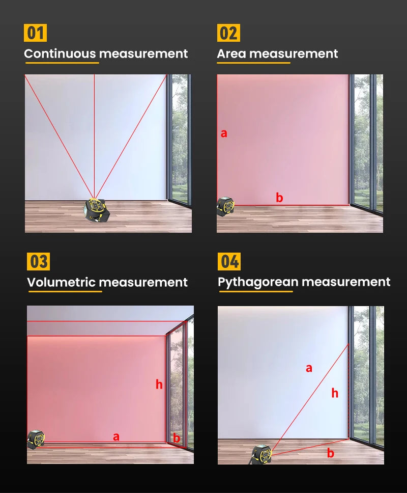 1pc Laser Tape Measure 3 In 1 Digital Tape Measure High Precision Laser Rangefinder Steel Tape Measure