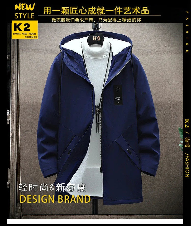 2024 Spring and Autumn New Classic Fashion In The Long Coat Men Casual Loose Comfortable High Quality Trench Coat