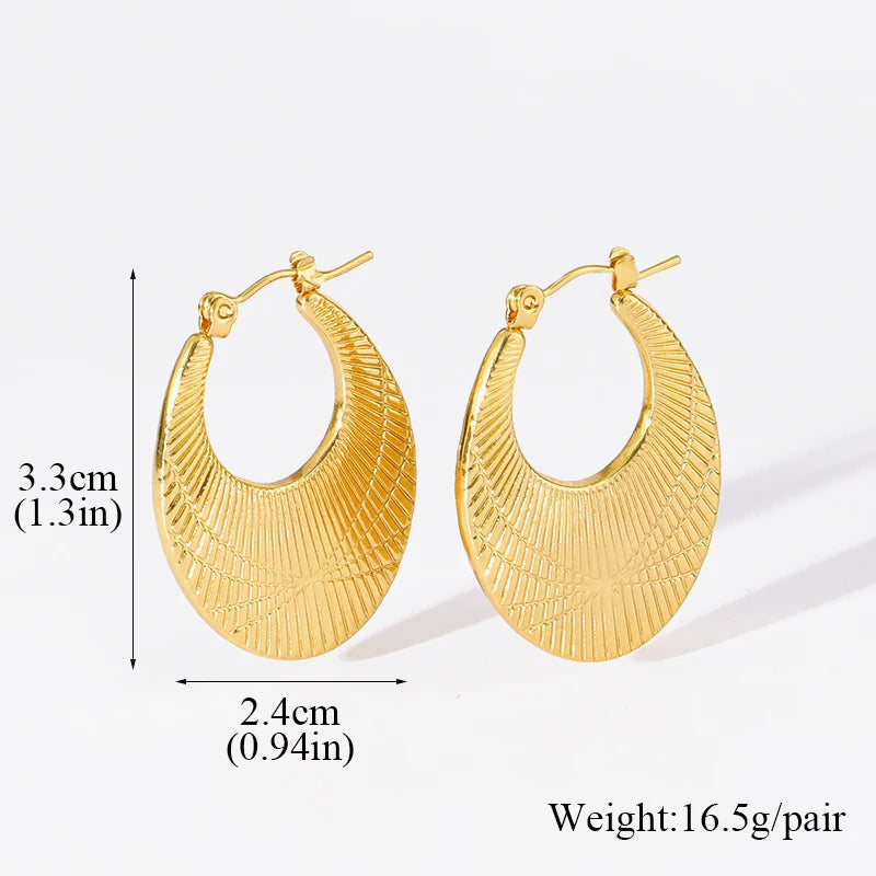 EILIECK 316L Stainless Steel Waterproof Gold Color Stud Earrings For Women Girl Fashion New Gift Ear Buckle Jewelry Bijoux