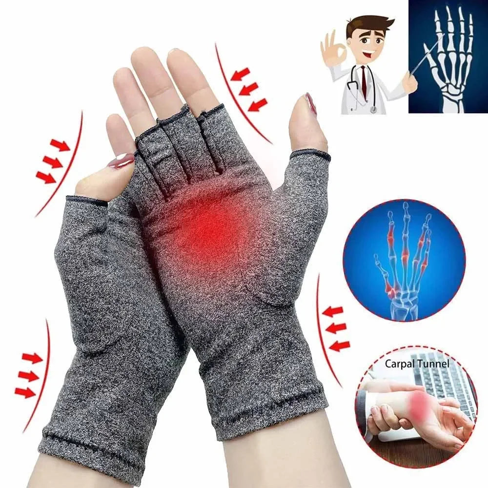 Compression Arthritis Gloves Wrist Support Therapy Wristband Half Finger Compression Gloves Joint Pain Relief Cycling Gloves