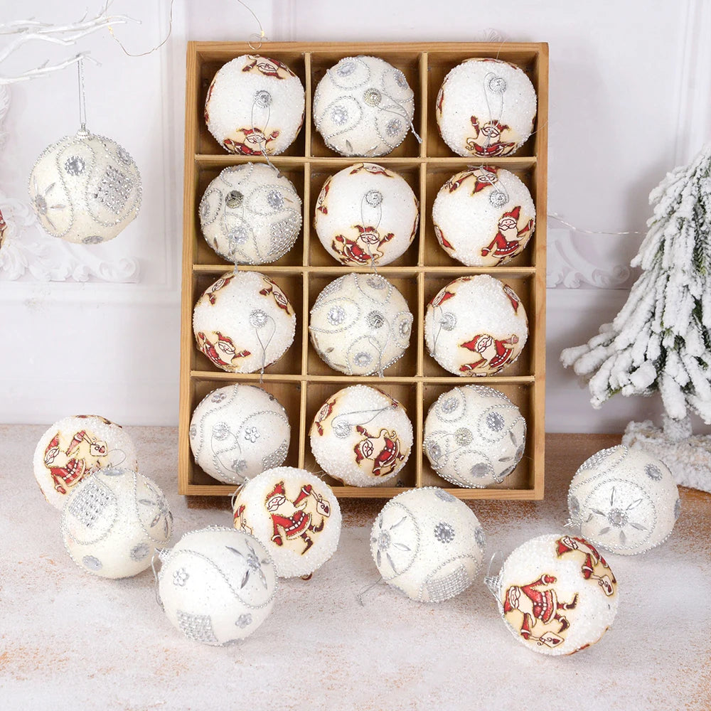 24Pcs 30mm Christmas Balls Ornaments Gold Silver Christmas Tree Hanging Decor Ball Toys 2021 New Year Xmas Party Pendant Navidad